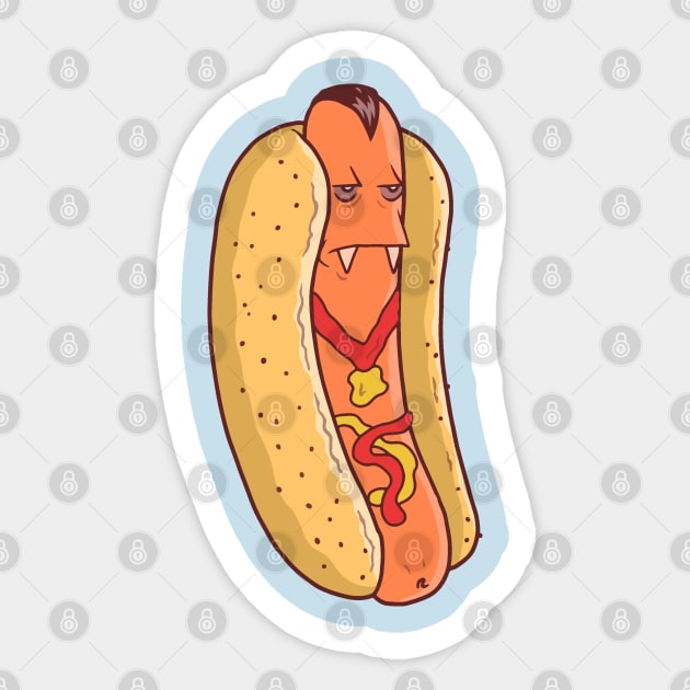 Count Dogula The Vampire Hot Dog Sticker by ChrisDoesComics